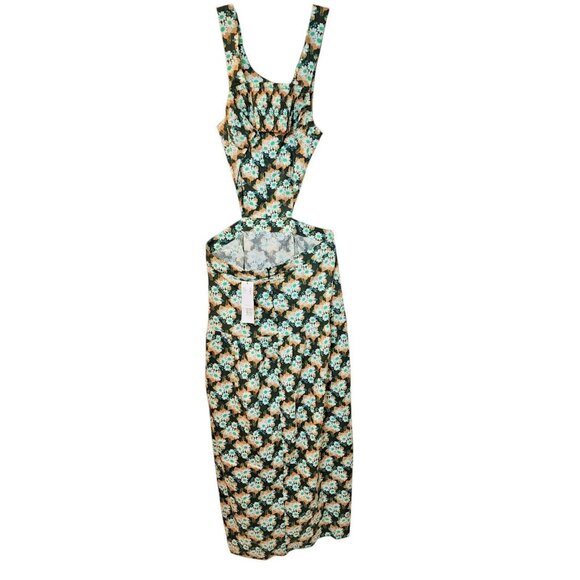 Topshop US 6 Daisy Floral Cutout Maxi Dress Black/Green – NWT - Picture 8 of 12